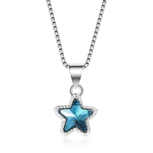 MEEKCAT 925 серебро блестящая Звезда кулон ожерелья для женщин