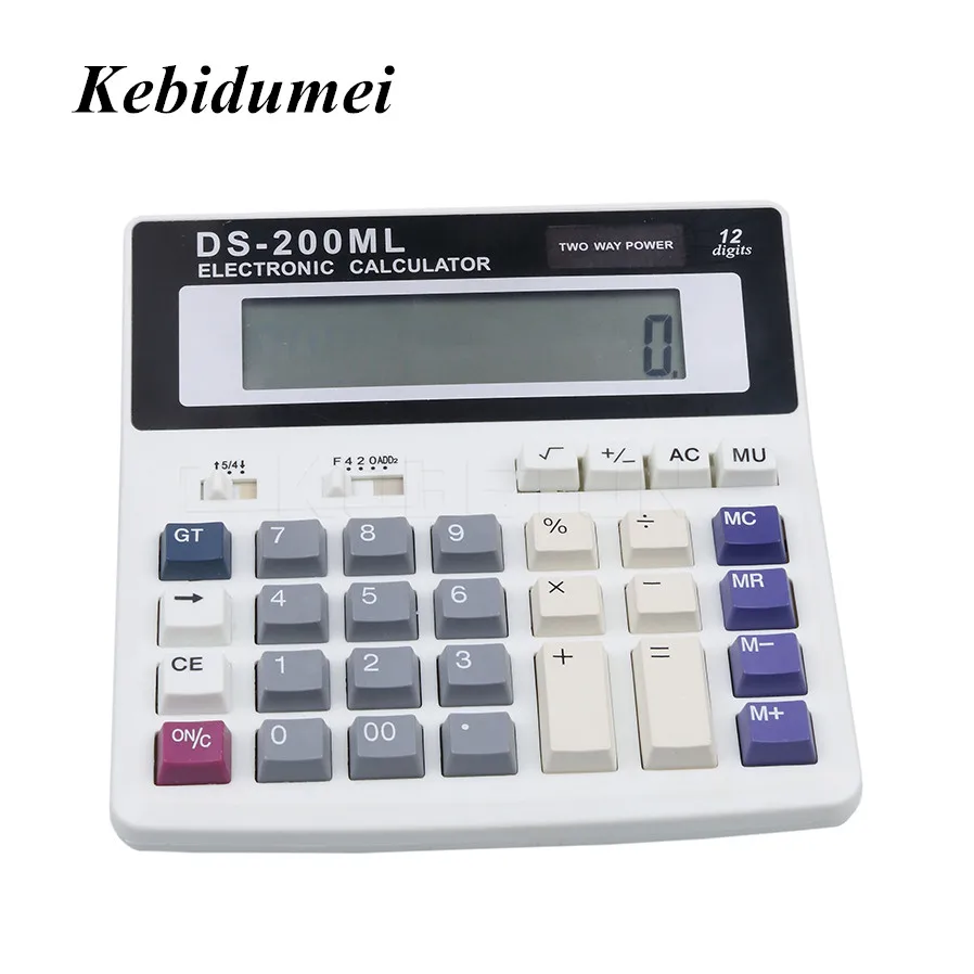 

kebidumei New Office calculator DS-200ML Muti-function calculator Large keys 12 Digits Big display Dual power computer keys