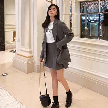 Set female 2019 spring new women's long section suit jacket skirt two sets of temperament loose solid color wild fashion clothes
Set female 2019 spring new women's long section suit jacket skirt two sets of temperament loose solid color wild fashion clothes