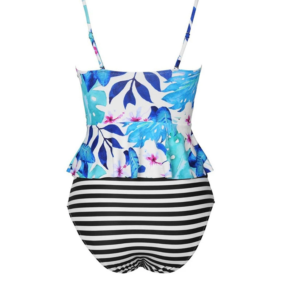 2018 New Style Swimsuit Women Push Up Bathing Suit sexy High Waist Swimwear Ruffled Swimming Suits Brazilian Beach Wear XL ladies