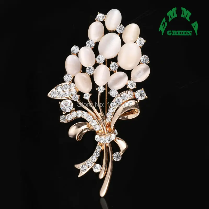 New Christmas Gift White Opal Stone Bouquet Brooch Rhinestone Crystal Lily Flower Brooches For Women Jewelry Birthday Gift
New Christmas Gift White Opal Stone Bouquet Brooch Rhinestone Crystal Lily Flower Brooches For Women Jewelry Birthday Gift
