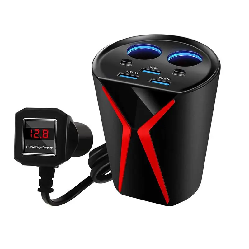 Car Charger DC 12-24V Intelligent Triple USB Cup Holder 2 Cigarette Lighters Charger Car Voltage Display for Tablet Navigator
Car Charger DC 12-24V Intelligent Triple USB Cup Holder 2 Cigarette Lighters Charger Car Voltage Display for Tablet Navigator