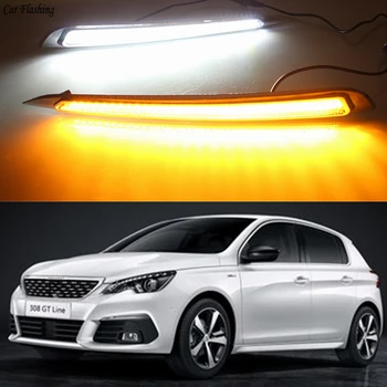 Car Flashing 1 Set 12V ABS For Peugeot 308 2016 2017 LED DRL Daytime Running Light Daylight With Yellow Turn Signal Lamp
Car Flashing 1 Set 12V ABS For Peugeot 308 2016 2017 LED DRL Daytime Running Light Daylight With Yellow Turn Signal Lamp