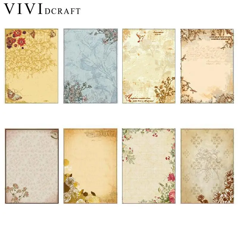 Vividcraft School Office Supplies 10 pcs/lot A4 Vintage Lotus Letter Paper Stationery Cardstock Writing Paper Letter Set ZJJ1335