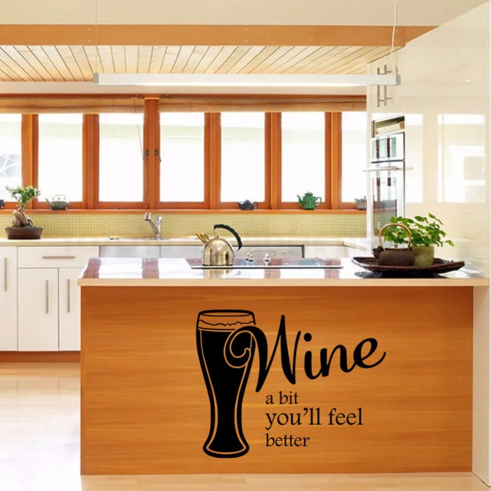 Kitchen Room Decoration Wine A Bit You Will Feel Better Quotes Home Decor Vinyl Art Removable Wall Sticker Wine Beer Bar W79
Kitchen Room Decoration Wine A Bit You Will Feel Better Quotes Home Decor Vinyl Art Removable Wall Sticker Wine Beer Bar W79