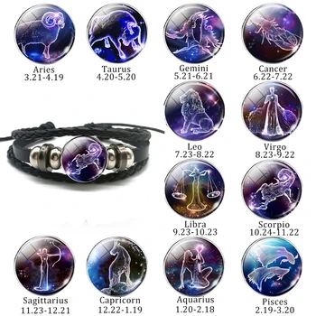 12 Constellation Bracelet Charms Zodiac Sign Glass Cabochon Punk Jewelry Black Multilayer Leather Bracelet Women Men Gift 2018
12 Constellation Bracelet Charms Zodiac Sign Glass Cabochon Punk Jewelry Black Multilayer Leather Bracelet Women Men Gift 2018