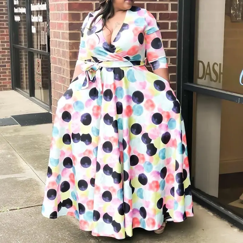 African Plus Size Dresses for Women 4xl 5xl Sexy V Neck Aline Casual Autumn Polka Dot Pattern Floor Length Long Maxi Dress 2019
African Plus Size Dresses for Women 4xl 5xl Sexy V Neck Aline Casual Autumn Polka Dot Pattern Floor Length Long Maxi Dress 2019
