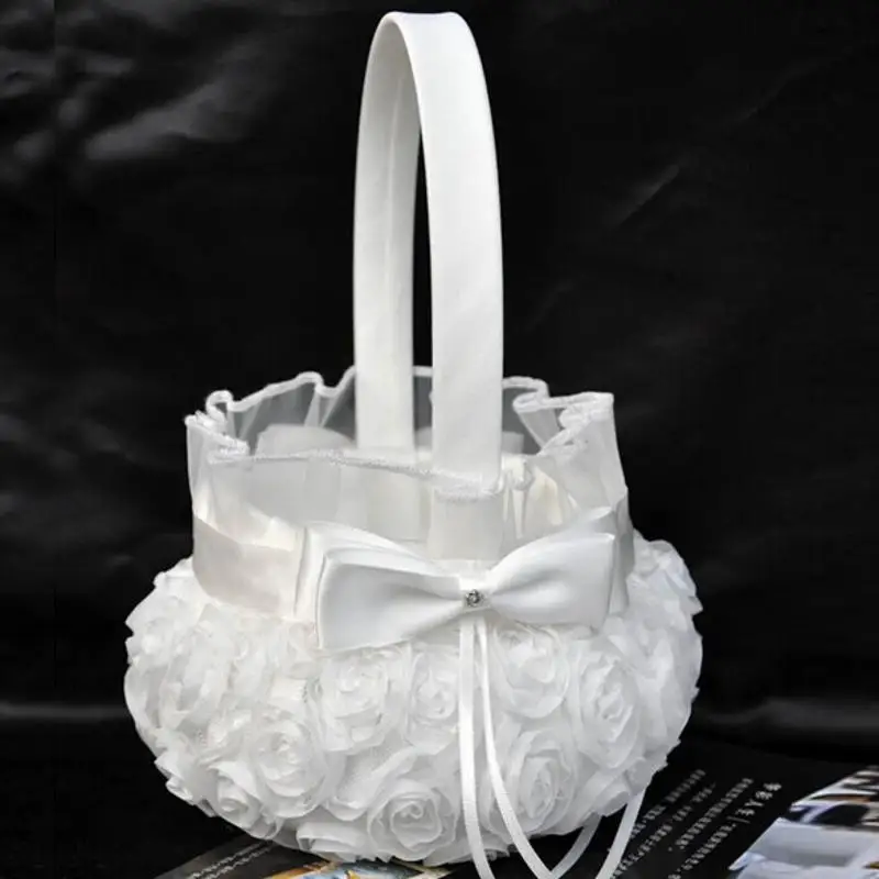 Flower Girl Basket for Wedding Ceremony Party Decoration Love Case Satin Bowknot & Rose Flower Girl Basket Wedding Supplies
Flower Girl Basket for Wedding Ceremony Party Decoration Love Case Satin Bowknot & Rose Flower Girl Basket Wedding Supplies