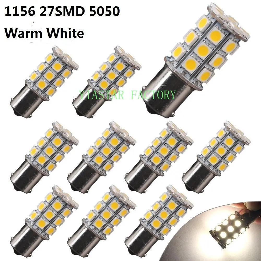 Светодиодная стоп-лампа Yiastar 10 шт./лот 1156 27SMD 5050, BA15S P21W, автомобильный стоп-сигнал с теплым белым светом
Светодиодная стоп-лампа Yiastar 10 шт./лот 1156 27SMD 5050, BA15S P21W, автомобильный стоп-сигнал с теплым белым светом