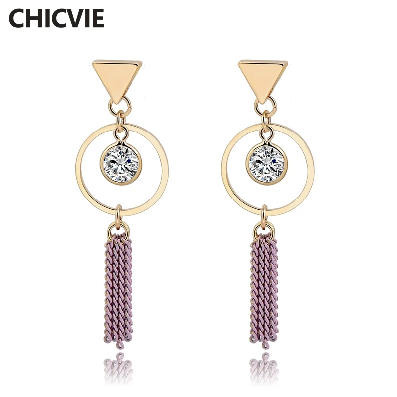 CHICVIE European Hot Sales New design Simple Long Tassel Ladies Earrings For Women Metal Geometric Bow Drop Earrings SER170015
CHICVIE European Hot Sales New design Simple Long Tassel Ladies Earrings For Women Metal Geometric Bow Drop Earrings SER170015