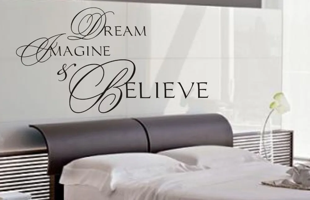 Image Dream Imagine   Believe wall art sticker quote Living room  Kitchen  Bedroom Wall Decals 3 sizes