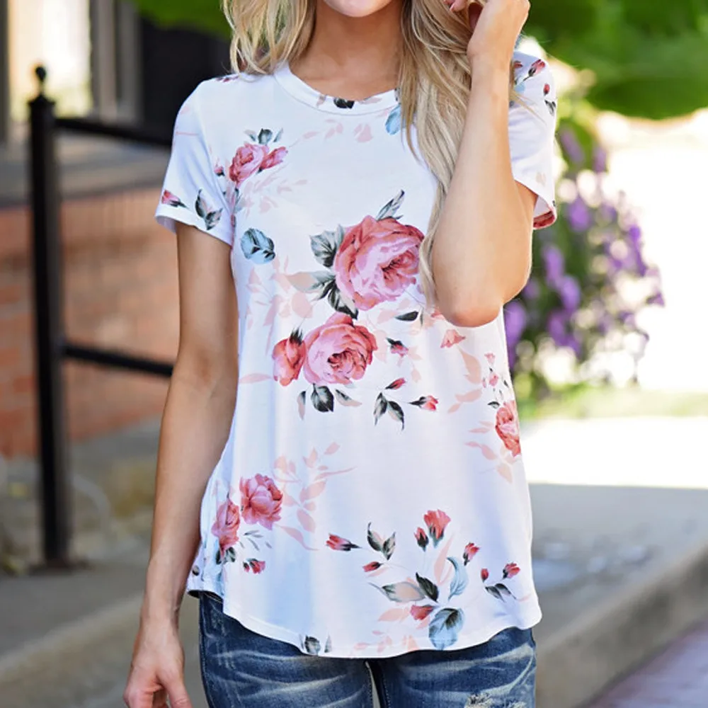 Durable 2017 Summer Femme Tshirt Tees Plus size Poleras De Mujer Short Sleeve Flower Printed Casual T Shirt
Durable 2017 Summer Femme Tshirt Tees Plus size Poleras De Mujer Short Sleeve Flower Printed Casual T Shirt