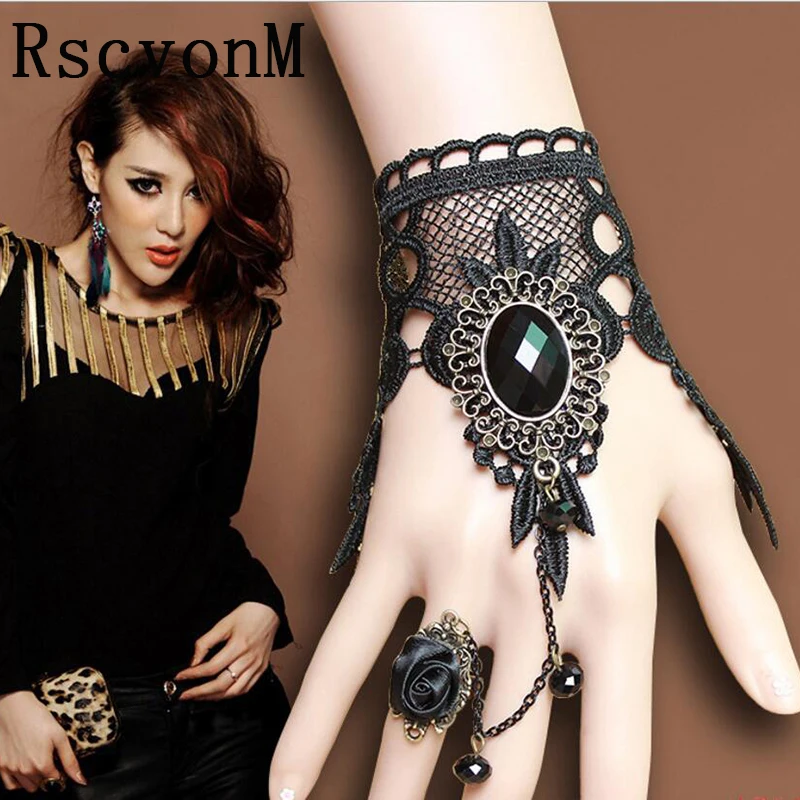 2018 Women Handmade Black Rhinestone Drop Black Lace Arm Bracelet Gothic & Vintage Fashion Jewelry C640
2018 Women Handmade Black Rhinestone Drop Black Lace Arm Bracelet Gothic & Vintage Fashion Jewelry C640