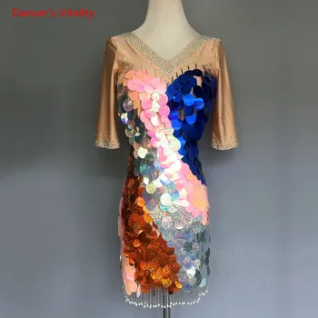 Professional Latin Dance Performance Clothing Adult Kids Ballroom Dance Competition Costume Half Sleeves Sequins Beaded Dress
Professional Latin Dance Performance Clothing Adult Kids Ballroom Dance Competition Costume Half Sleeves Sequins Beaded Dress