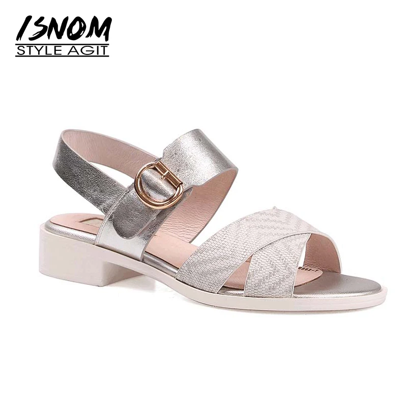 ISNOM Chunky Heel Casual Ladies Sandals High Quality Full Leather Upper Women Sandals Summer Woman Shoes Leisure Pigskin Liner
ISNOM Chunky Heel Casual Ladies Sandals High Quality Full Leather Upper Women Sandals Summer Woman Shoes Leisure Pigskin Liner