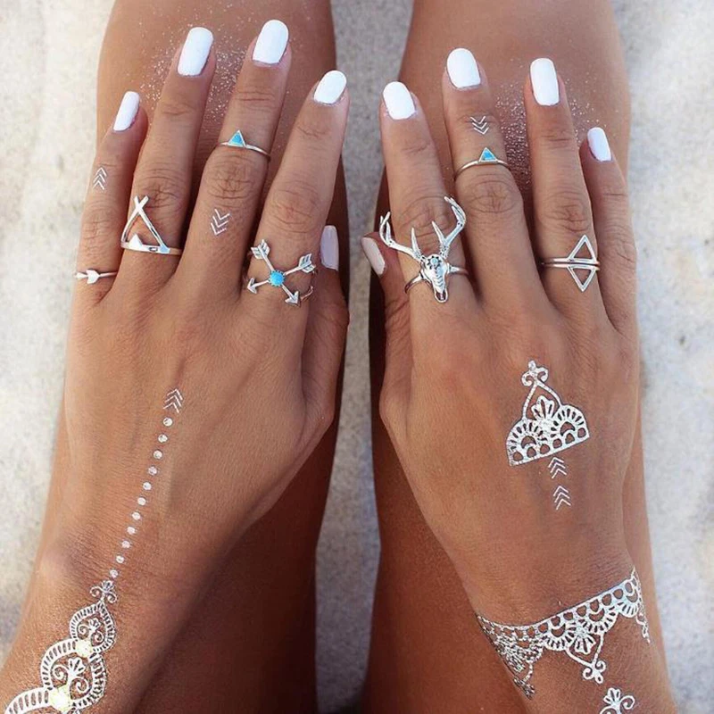 7 pz/set Triangle Arrow Geometry Exaggerated Moose Goat Head Irregular Ring Set Christmas Party Fashion Jewelry
7 pz/set Triangle Arrow Geometry Exaggerated Moose Goat Head Irregular Ring Set Christmas Party Fashion Jewelry