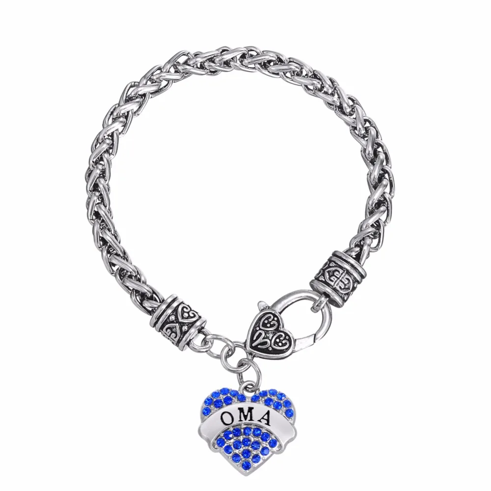 Lemegeton Family Jewelry Woman Bracelet Antique Silver color OMA Heart Clear Crystal Charm Bracelets
Lemegeton Family Jewelry Woman Bracelet Antique Silver color OMA Heart Clear Crystal Charm Bracelets