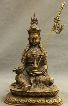 12" Tibet Bronze Buddhism Vajra Lotus Padmasambhava Guru Rinpoche Buddha Statue
12" Tibet Bronze Buddhism Vajra Lotus Padmasambhava Guru Rinpoche Buddha Statue