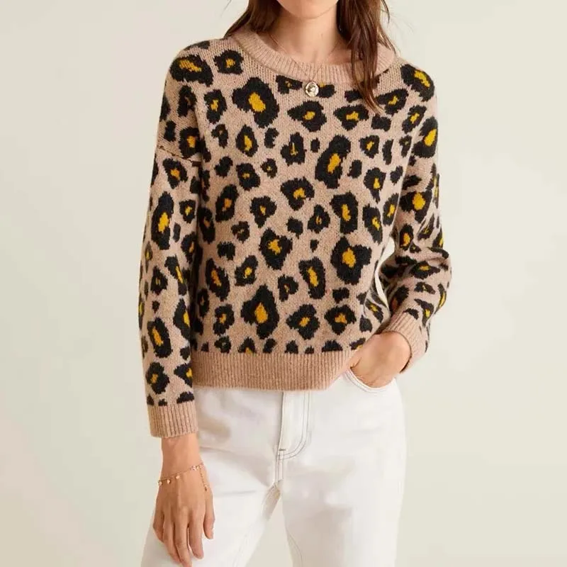 JXYSY 2018 faminine england style sweater leopard regular o-neck pullovers none autumn and winter Women's sweater
JXYSY 2018 faminine england style sweater leopard regular o-neck pullovers none autumn and winter Women's sweater