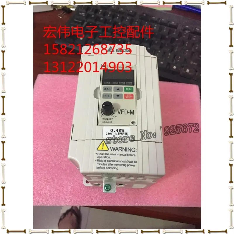 9 into a new Delta M VFD004M21A 0.4KW 230V inverter has tested the wrap -kind shooting.
9 into a new Delta M VFD004M21A 0.4KW 230V inverter has tested the wrap -kind shooting.