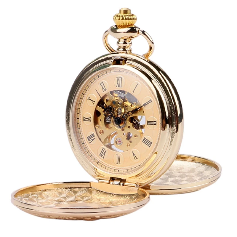 Gold/Silver Antique Steampunk Skeleton Mechanical Fob Pocket Watch Double Open Side Roman Numbers Relogio Feminino for Men Women
Gold/Silver Antique Steampunk Skeleton Mechanical Fob Pocket Watch Double Open Side Roman Numbers Relogio Feminino for Men Women