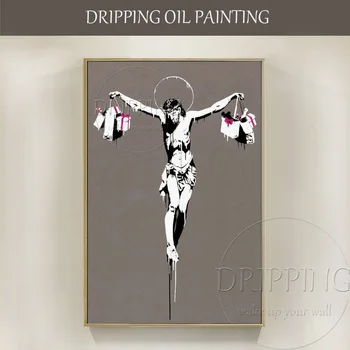 Free Shipping Artist Handmade Funny Design Jesus Shopping Oil Painting on Canvas Handmade Funny Modern Christ Jesus Oil Painting
Free Shipping Artist Handmade Funny Design Jesus Shopping Oil Painting on Canvas Handmade Funny Modern Christ Jesus Oil Painting