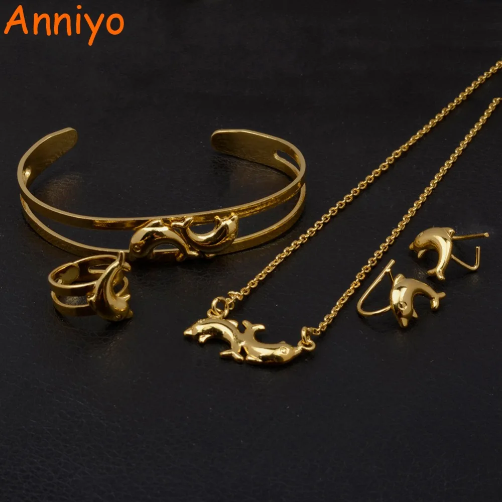 Anniyo Children Gold Color Jewelry sets PNG Dolphi Necklace Earrings Ring Bangle for Kids Ethiopian African Arabian Gift #062502
Anniyo Children Gold Color Jewelry sets PNG Dolphi Necklace Earrings Ring Bangle for Kids Ethiopian African Arabian Gift #062502