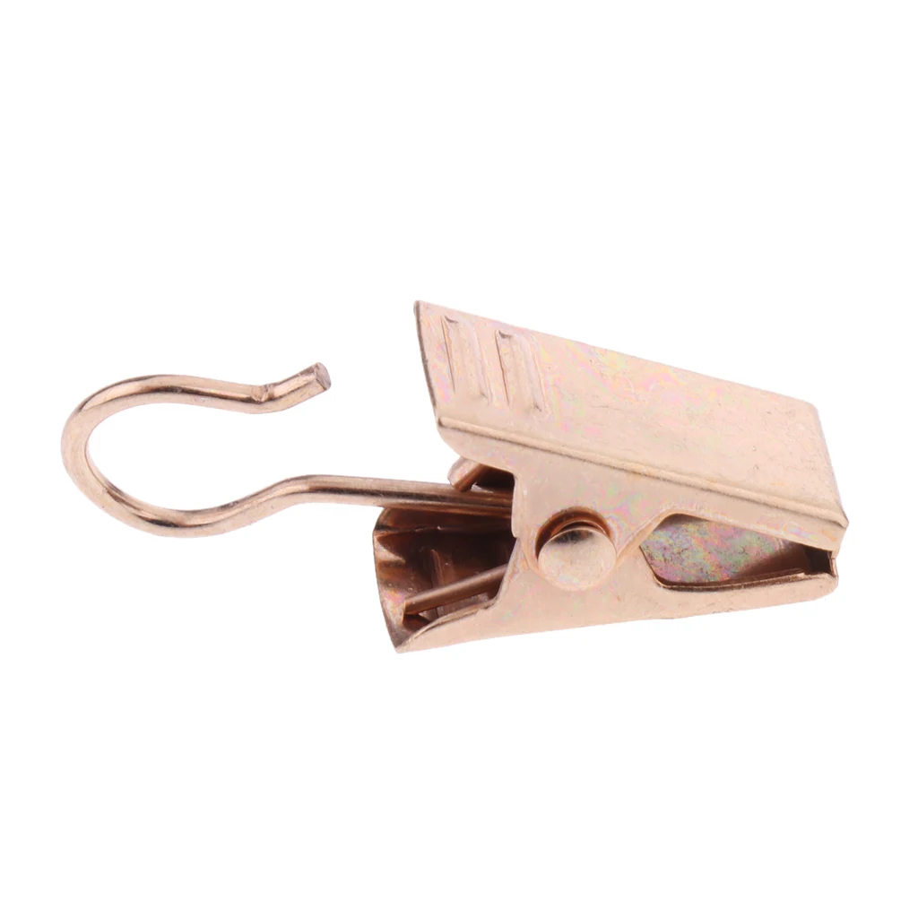 MagiDeal 30-Pack Window Curtain Clips with Hook/Drapery Clips Hanging Hook Hanger Gold 32mm