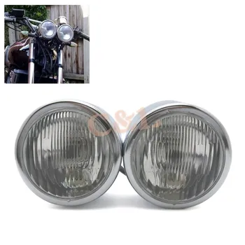 Chrome Twin Headlight Motorcycle Double Dual Lamp Street Fighter Naked Dominator
Chrome Twin Headlight Motorcycle Double Dual Lamp Street Fighter Naked Dominator