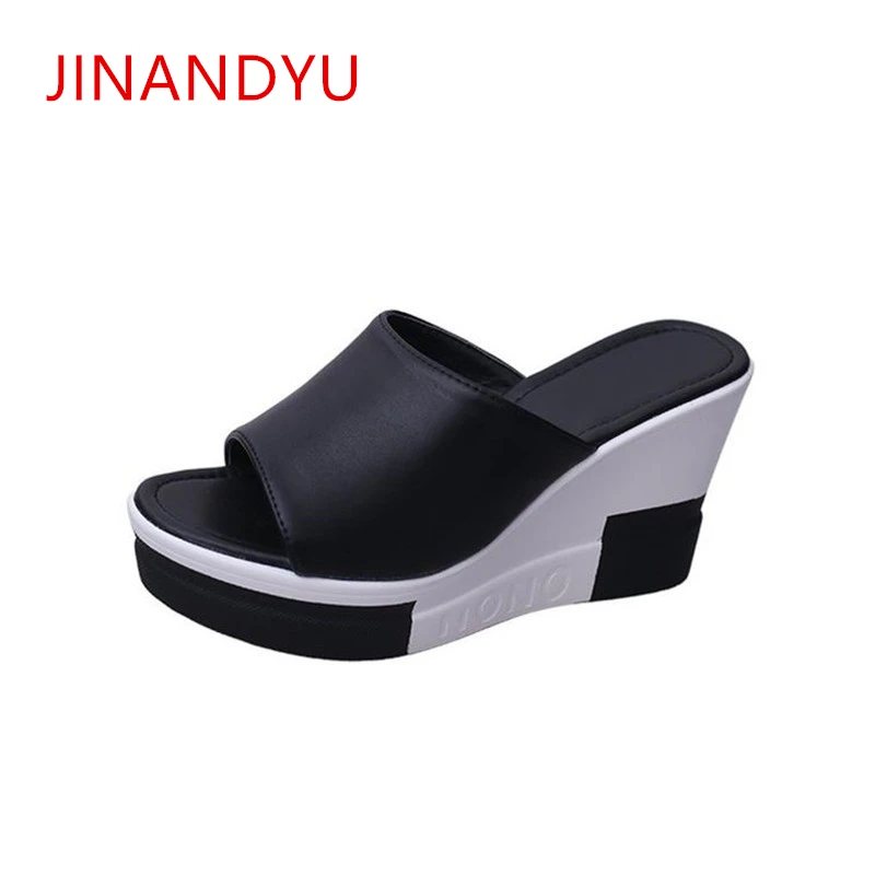 2019 Sloped Thick-Bottom Fish Toe Woman Slippers Elegant 9CM High Heel Sandals Wedge Platform Slippers Women Outdoor Comfy Shoes
2019 Sloped Thick-Bottom Fish Toe Woman Slippers Elegant 9CM High Heel Sandals Wedge Platform Slippers Women Outdoor Comfy Shoes