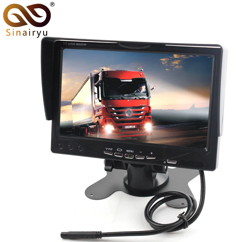 

Sinairyu 7 Inch High Resolution 800*480 TFT Color LCD Car Rear View Camera Monitor Support Rotating The Screen With 2 AV Inputs