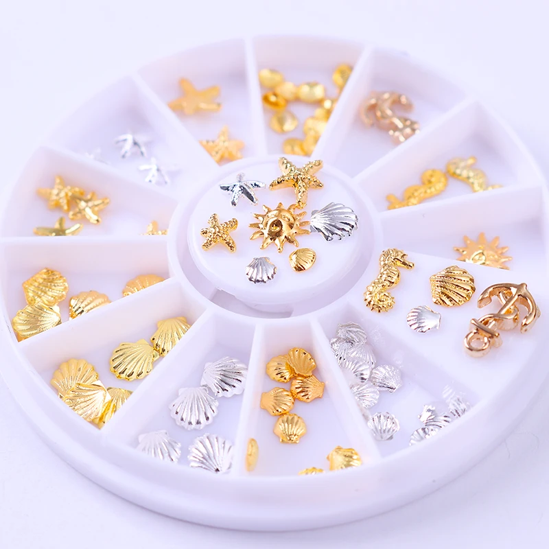 Nail Rivet Studs Gold Silver Starfish Shell Pattern Mixed-size 3D Nail Art Decoration Manicure DIY Design Decoration in Wheel
Nail Rivet Studs Gold Silver Starfish Shell Pattern Mixed-size 3D Nail Art Decoration Manicure DIY Design Decoration in Wheel