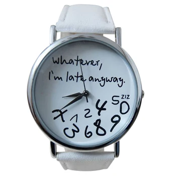 YCYS-"whatever i am late anyway "English alphabet Cartoon digital Leather Wrist Watch White
YCYS-"whatever i am late anyway "English alphabet Cartoon digital Leather Wrist Watch White