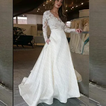 Ryanth Custom Made Long Sleeves Lace Stain A Line Long Evening Dress 2019 Abendkleider New Arrival White V Neck Robe de soiree
Ryanth Custom Made Long Sleeves Lace Stain A Line Long Evening Dress 2019 Abendkleider New Arrival White V Neck Robe de soiree