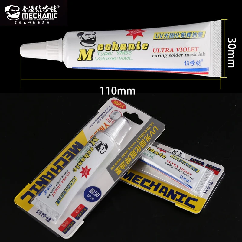 MECHANIC Red blue green Yellow Black White UV Curing Solder Mask ink 15CC for PCB Circuit board Insulation protection
MECHANIC Red blue green Yellow Black White UV Curing Solder Mask ink 15CC for PCB Circuit board Insulation protection
