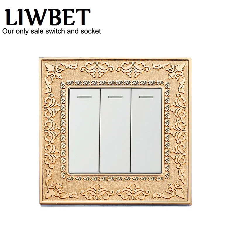 3 Gang 1 way / 2 way push button switch and Gold color wall switch UK standard light switch
3 Gang 1 way / 2 way push button switch and Gold color wall switch UK standard light switch
