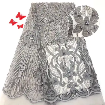 2019 gray African lace fabric French high quality bride beaded Nigerian lace tulle lace fabric suitable for wedding
2019 gray African lace fabric French high quality bride beaded Nigerian lace tulle lace fabric suitable for wedding