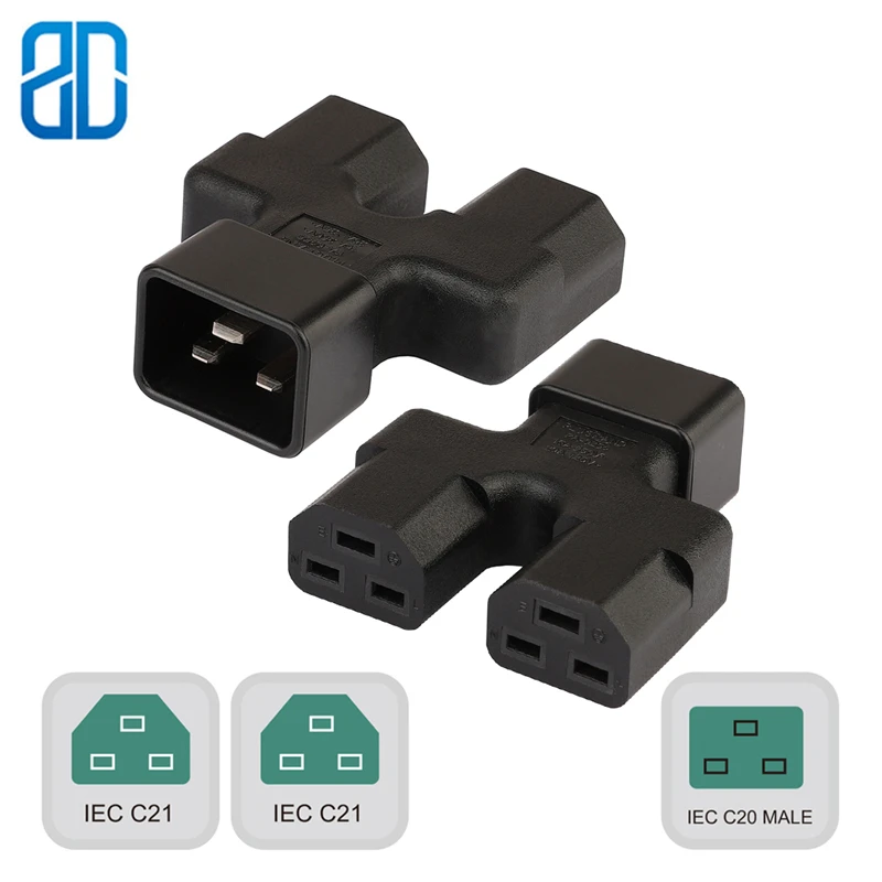 C20-2*C21 Two In One IEC320 C20 TO 2*IEC 320 C21 AC Power Adapter RConnector Converter Male To Female Socket Conversion Plug
C20-2*C21 Two In One IEC320 C20 TO 2*IEC 320 C21 AC Power Adapter RConnector Converter Male To Female Socket Conversion Plug