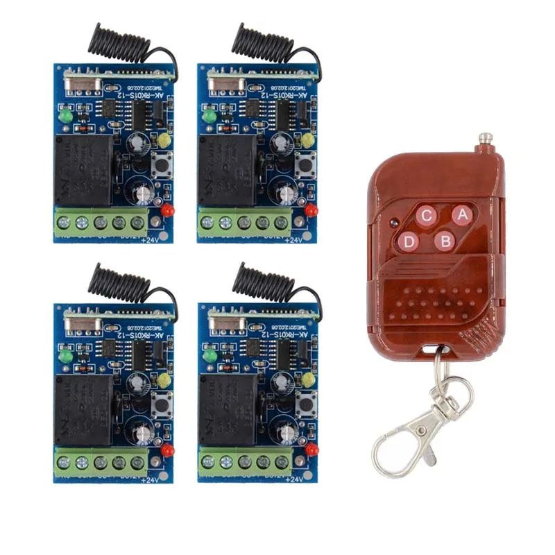 DC12V 1CH 10A Receiver Remote Control Garage Door RF Wireless Remote Control Switch System 4PCS Receivers 1 ransmitter
DC12V 1CH 10A Receiver Remote Control Garage Door RF Wireless Remote Control Switch System 4PCS Receivers 1 ransmitter