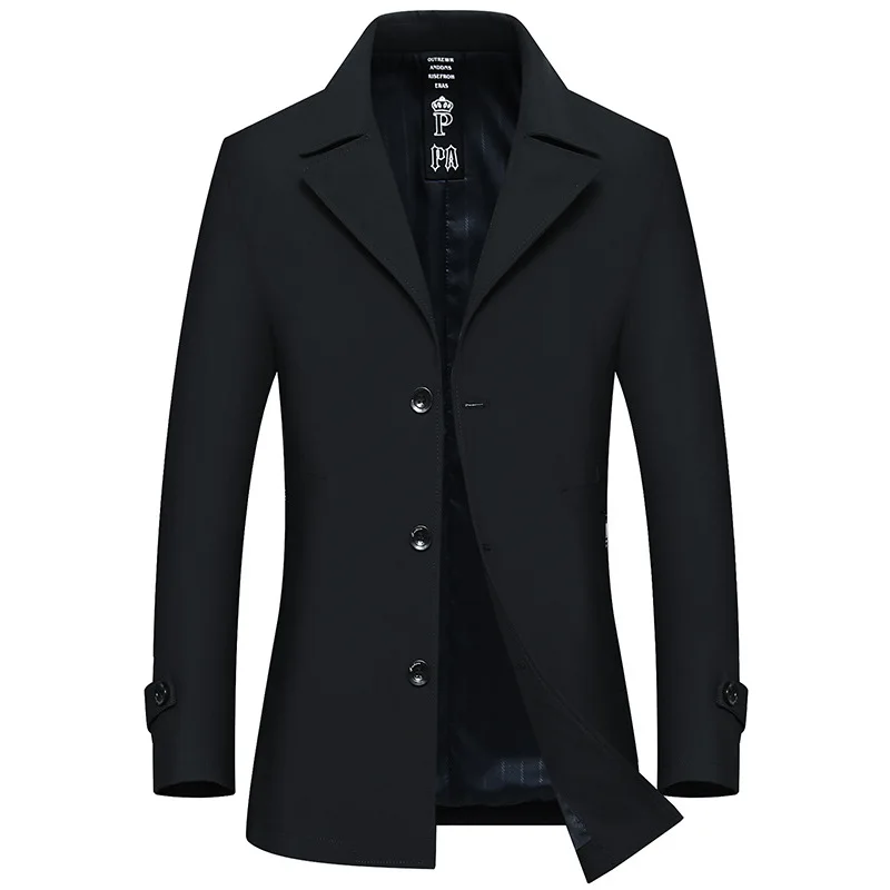 2018 Spring New Long Single Breasted Black Trench Coat Male
2018 Spring New Long Single Breasted Black Trench Coat Male