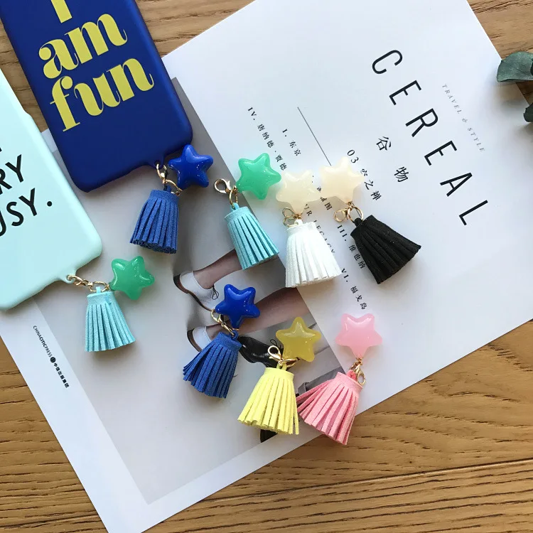 Fashion Korean Candy Color Tassel Star Mobile Phone Case Pendant DIY Jewelry Plastic Phone Accessories Pendant Cute Ornaments
Fashion Korean Candy Color Tassel Star Mobile Phone Case Pendant DIY Jewelry Plastic Phone Accessories Pendant Cute Ornaments