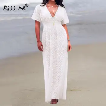 Sexy Beach Long Dress Deep V Maxi Dress Short Sleeve See Through Swimming Cover Ups Free Size Loose Lace Cardigan White Tunic
Sexy Beach Long Dress Deep V Maxi Dress Short Sleeve See Through Swimming Cover Ups Free Size Loose Lace Cardigan White Tunic