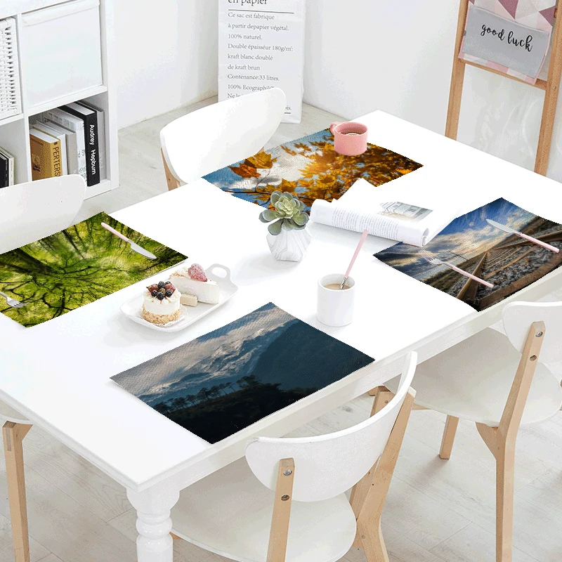Beautiful Snow-capped Mountains Pattern Napkin Forest Railway Track Print Beautiful Place Mat Family Table Decoration Tablecloth
Beautiful Snow-capped Mountains Pattern Napkin Forest Railway Track Print Beautiful Place Mat Family Table Decoration Tablecloth