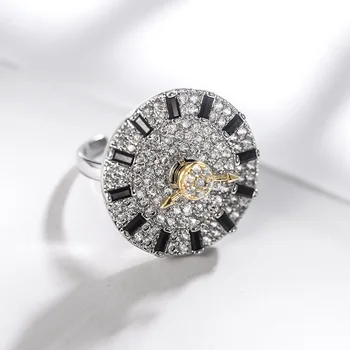 Europe and the United States can rotate full dial ring Crystal From Swarovskis Fashionable Swivel Opening Ring 
Europe and the United States can rotate full dial ring Crystal From Swarovskis Fashionable Swivel Opening Ring