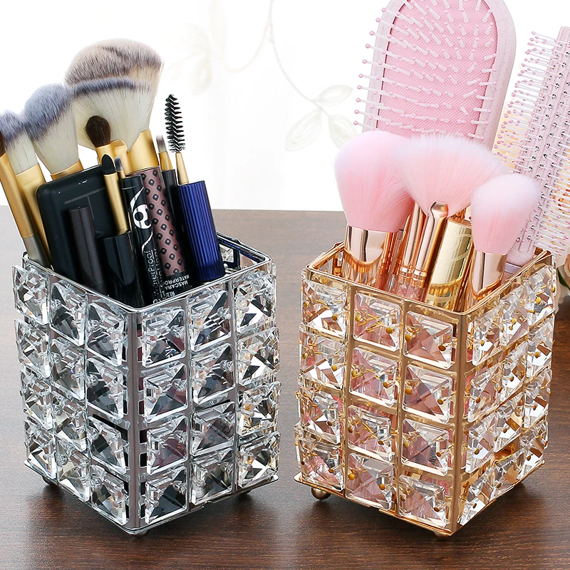 Metal Crystal Makeup Brush Pen Holder Dressing Table Decoration Makeup Organizer Storage Box Manicure Tools
Metal Crystal Makeup Brush Pen Holder Dressing Table Decoration Makeup Organizer Storage Box Manicure Tools