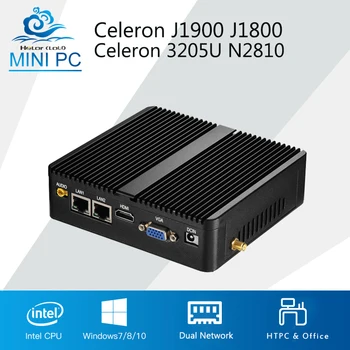 Mini PC J1900 J1800 Windows 10 Linux 2 LAN 2 COM Celeron 3205U N2810 Dual Core