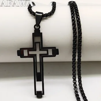 2020 Fashion Cross Stainless Steel Necklace for Men Black Color Choker Necklace Jewelry acero inoxidable N18797
2020 Fashion Cross Stainless Steel Necklace for Men Black Color Choker Necklace Jewelry acero inoxidable N18797