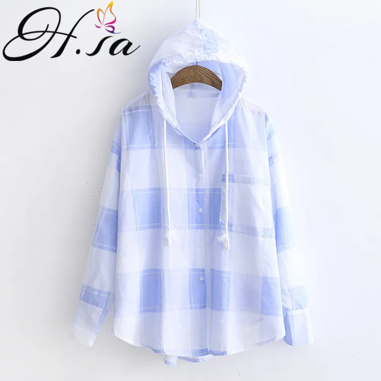 H.SA blusas mujer de moda 2018 Summer Blouses Befree Loose Hooded Blusas Shirt Single Breasted Casual Tops Shirt Sunscreen
H.SA blusas mujer de moda 2018 Summer Blouses Befree Loose Hooded Blusas Shirt Single Breasted Casual Tops Shirt Sunscreen