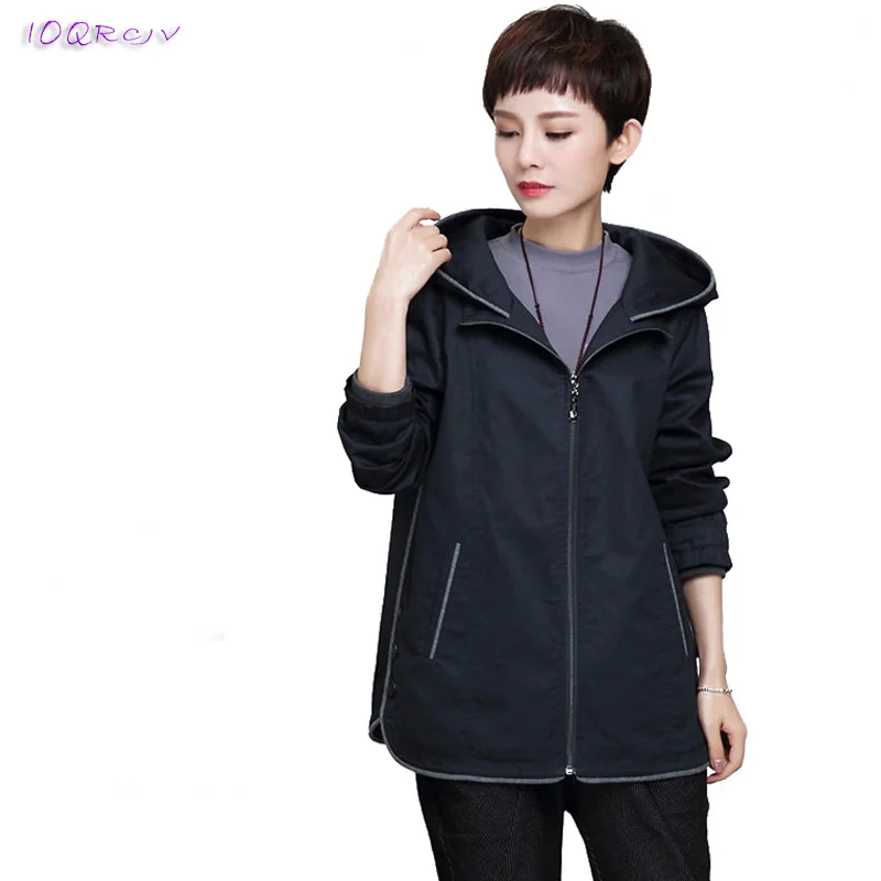 2018 spring Middle-aged Large size Loose jacket Casual Cotton Windbreaker female tops Hooded New Fashion Women IOQRCJV T18 
2018 spring Middle-aged Large size Loose jacket Casual Cotton Windbreaker female tops Hooded New Fashion Women IOQRCJV T18