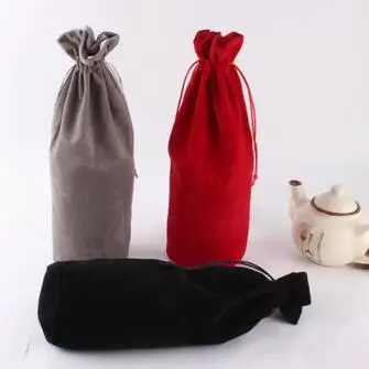 High Quality Black/Red/Gray 10x33cm Cylindrical Round Bottom Velvet Pouch Big Drawstring Gift Bag Wine Bottle Packaging Bags
High Quality Black/Red/Gray 10x33cm Cylindrical Round Bottom Velvet Pouch Big Drawstring Gift Bag Wine Bottle Packaging Bags